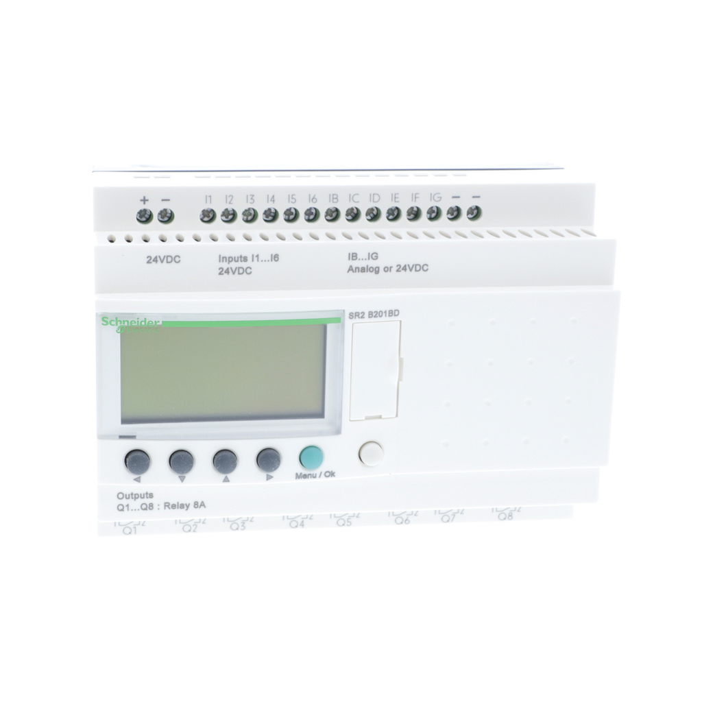 Mayer-DDS-compact smart relay, Zelio Logic SR2 SR3, 20 IO, 24V DC, clock, display, 8 relay outputs-2