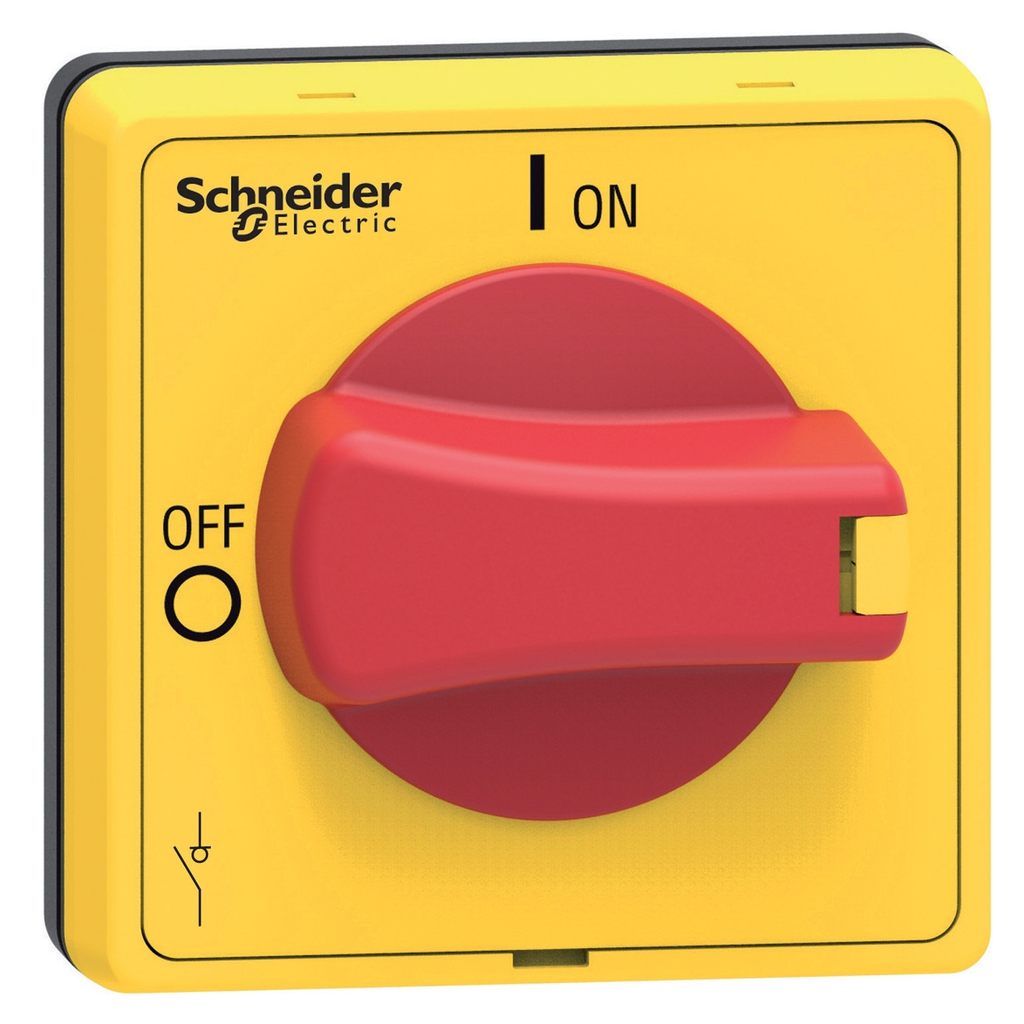 Mayer-DDS-Disconnect switch, TeSys VLS, protruding rotary handle, screw mounting, 48x48 mm, red handle, 5 mm shaft-1