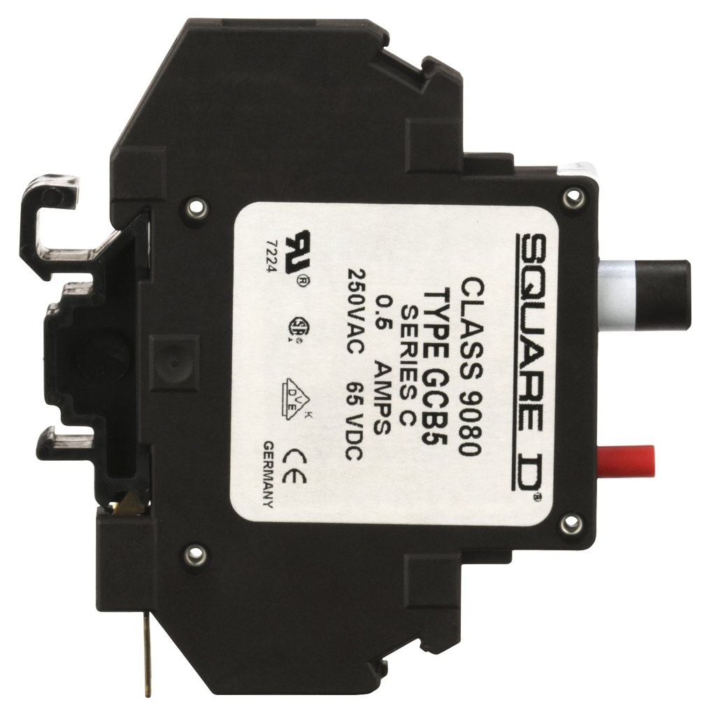 Mayer-DDS-Circuit protector, Linergy, thermal magnetic overcurrent, track mount, 0.5A, 250VAC, 65VDC-2