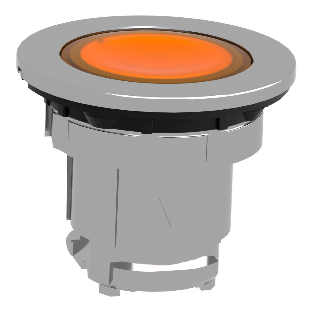 Mayer-DDS-Head for illuminated push button, Harmony XB4, metal, yellow, universal LED, 30mm, left to center, for legend of insertion-2