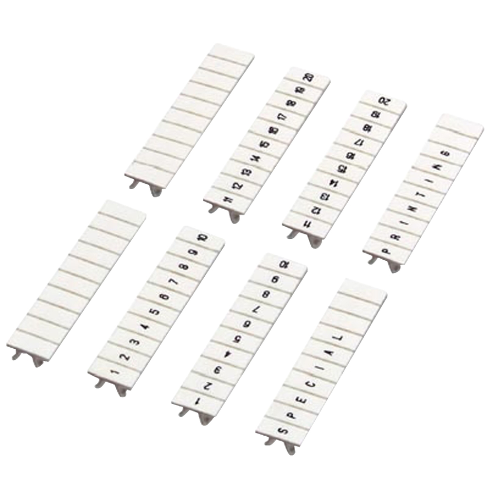Mayer-DDS-Marking strip, Linergy TR, clip in type, 5mm, printed characters 1 to 10, printed horizontal, white, Set of 10-1