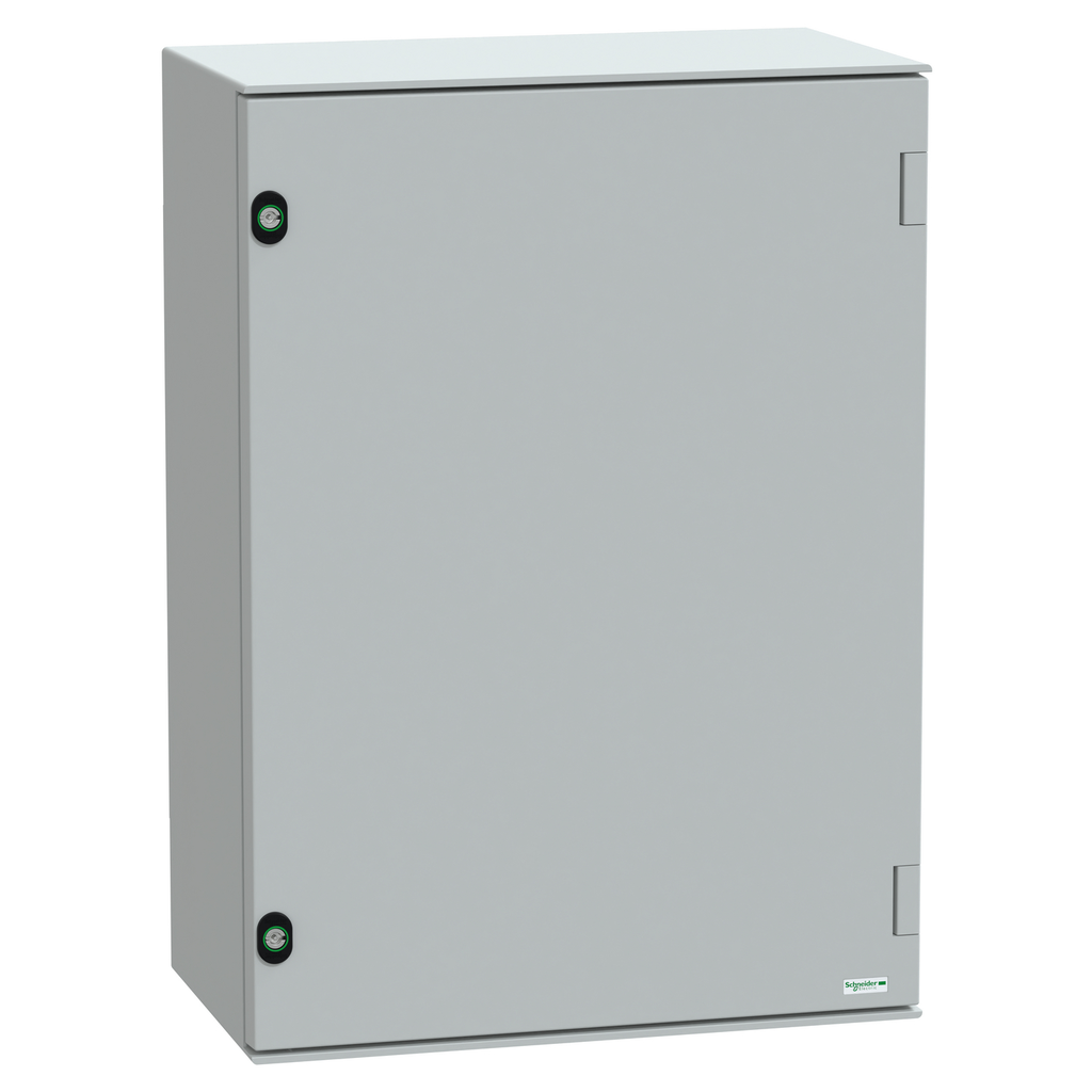 Mayer-DDS-Wall mounted polyester enclosure, PanelSeT PLM, plain door, with metallic plate, 747x536x300mm, IP66, IK10, RAL 7035-1