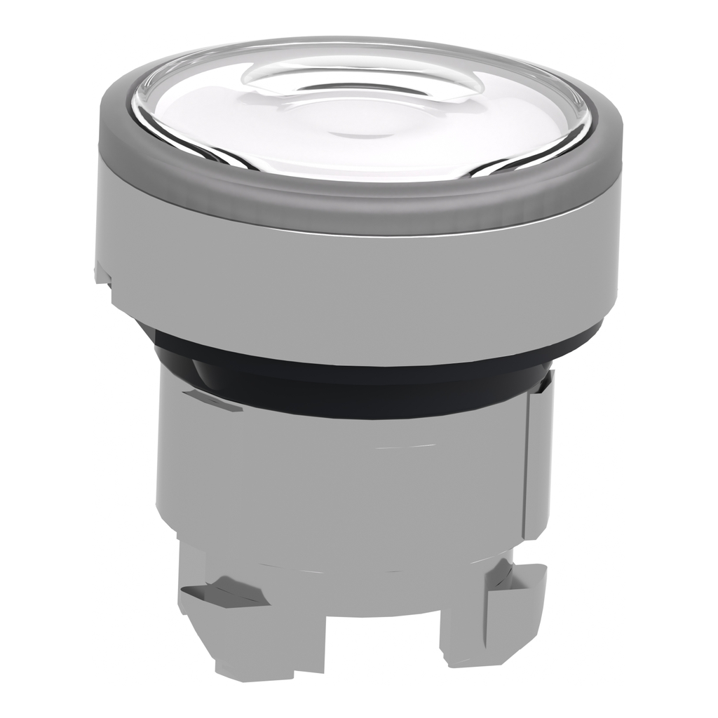 Mayer-DDS-Head for illuminated push button, Harmony XB4, metal, flush, clear, 22mm, spring return, plain lens for BA9s bulb-2