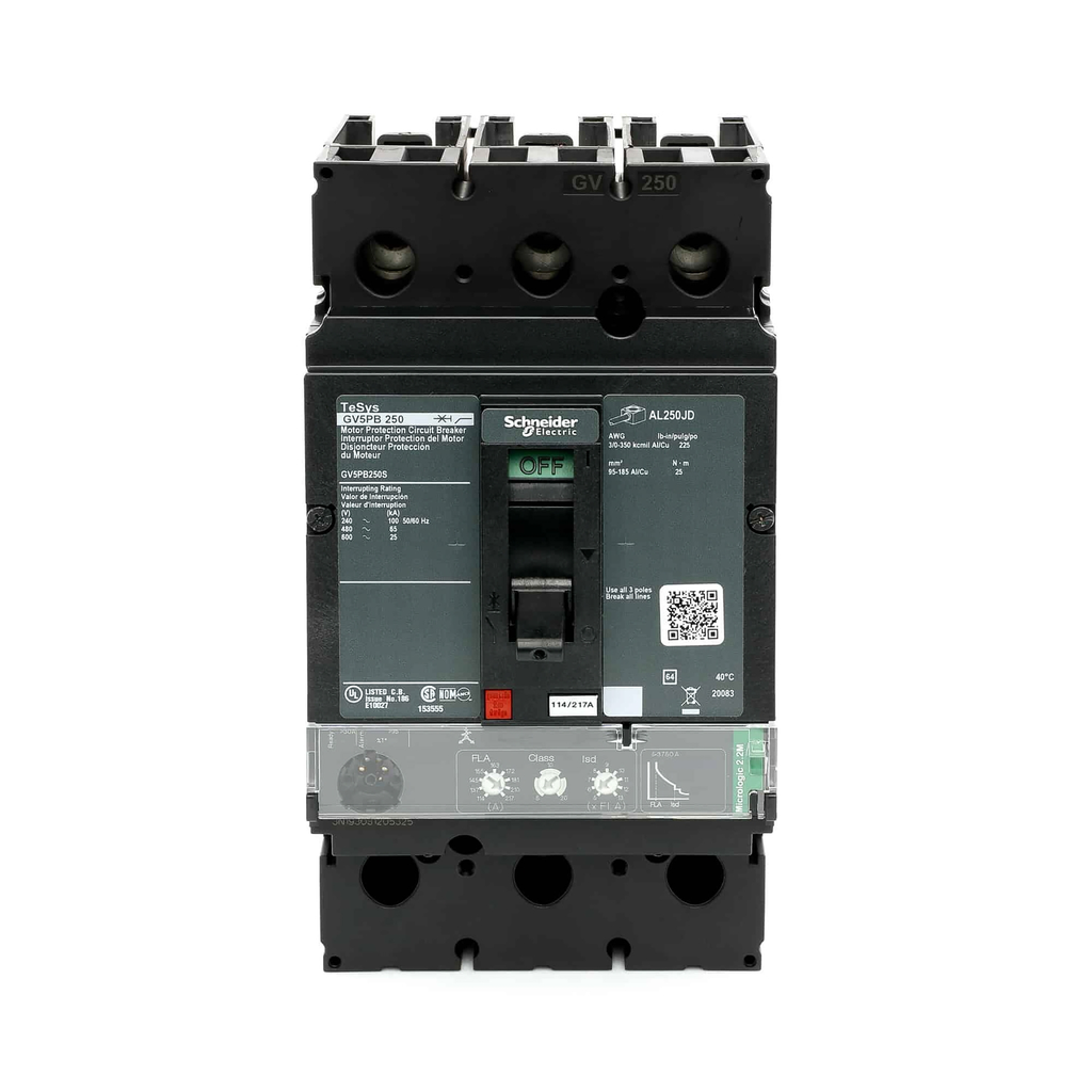 Mayer-DDS-Motor circuit breaker, Tesys GV5, 250A, 3 pole, 600VAC, 25kA, lugs, thermal magnetic, 80%-2
