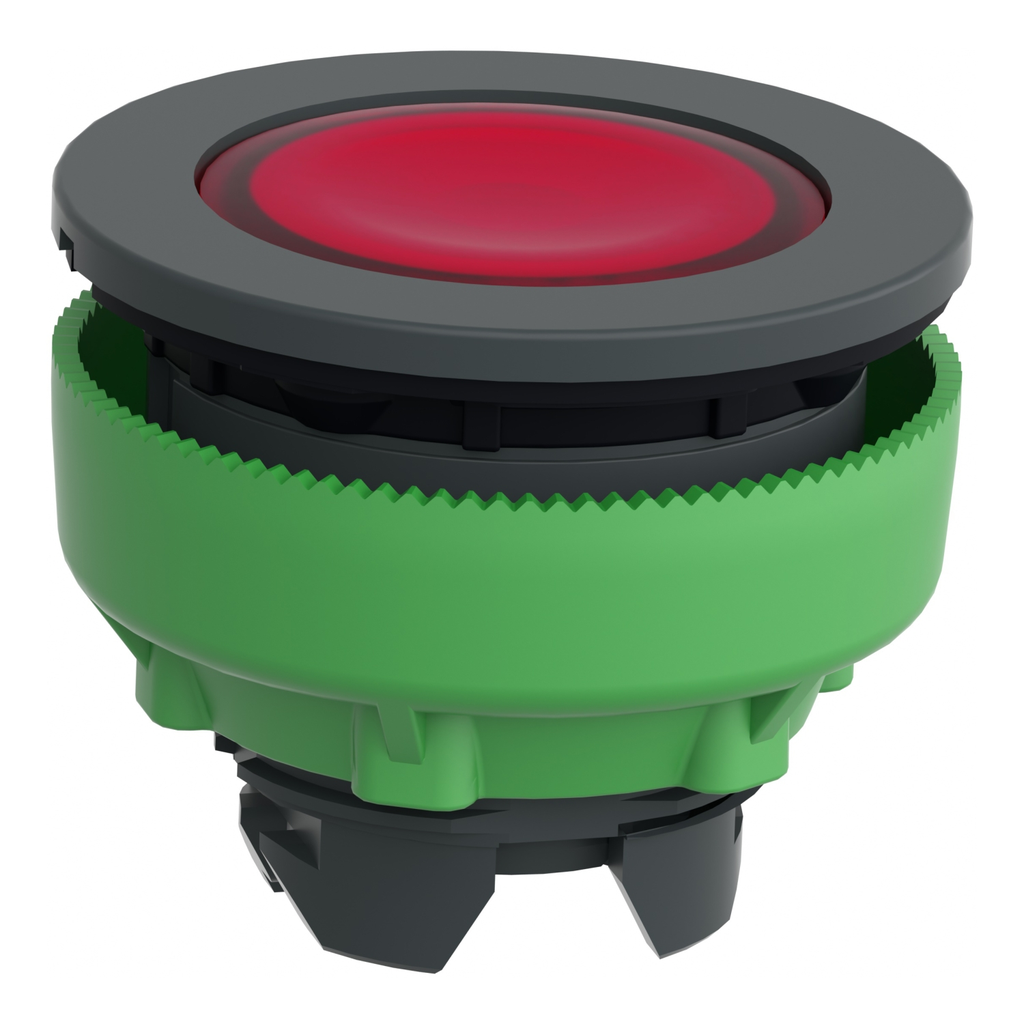 Mayer-DDS-Head for illuminated push button, Harmony XB5, red flush mounted, 30mm, universal LED,-2
