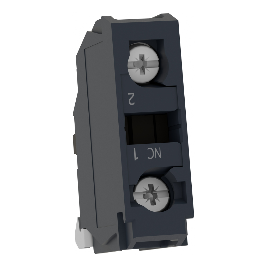 Mayer-DDS-Single contact block, Harmony XB4, silver alloy, screw clamp terminal, late break, 1NC-2