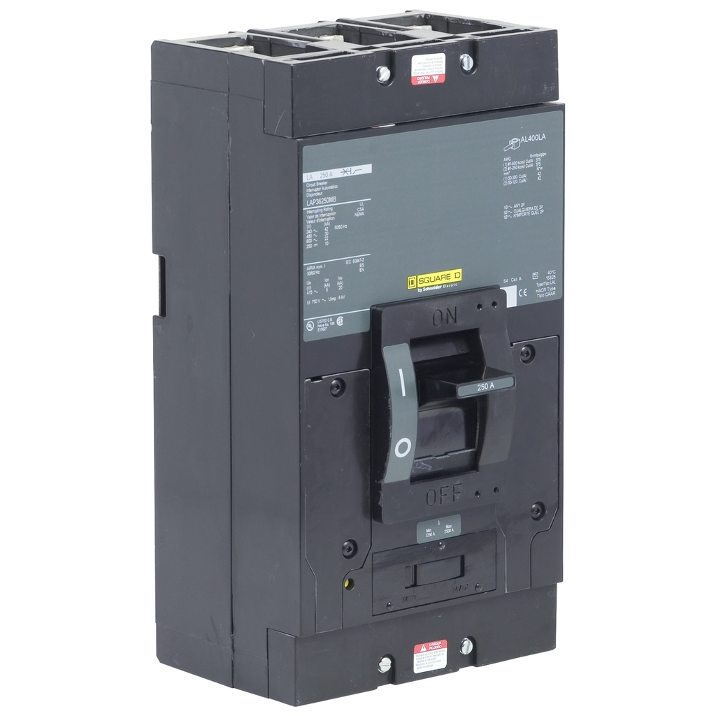 Mayer-DDS-Circuit breaker, LA, 250A, 3 pole, 600VAC, 22kA, 250VDC, unit mount, thermal magnetic, short handle-1