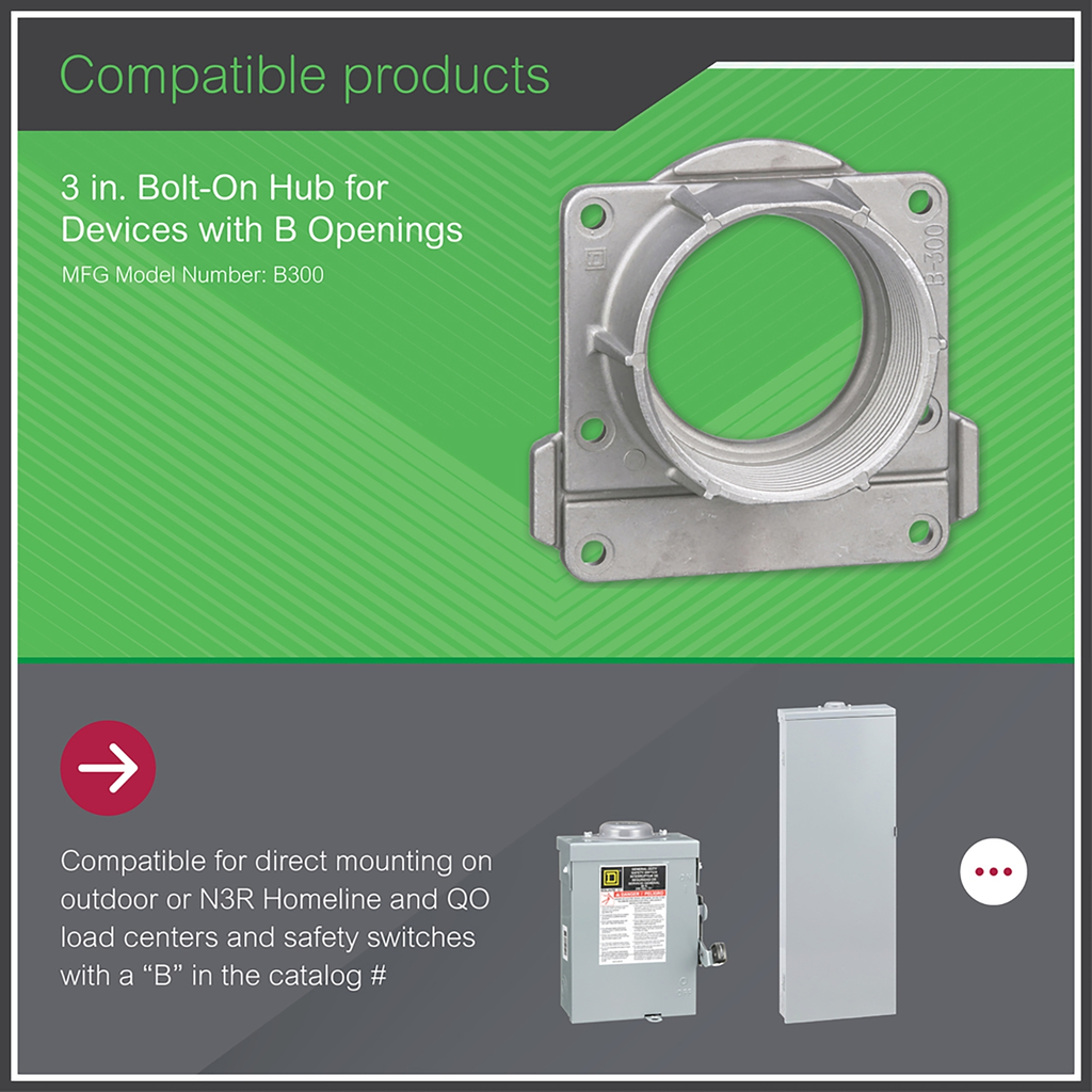 Mayer-DDS-Accessory, bolt-on hub, 3.00in, rainproof-2