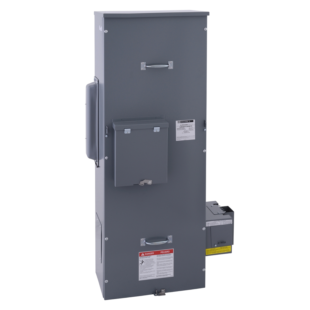 Mayer-DDS-Main circuit breaker busway tap right, EZ Meter-Pak, 600A, 240VAC max, 3ph/4W, 600A bus, 65kA, neut front, Type 1-1