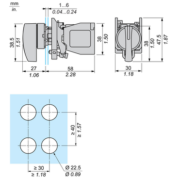 Mayer-DDS-Complete selector switch, Harmony XB4, Explosive atmosphere, long handle swith 2 positions stay put-2