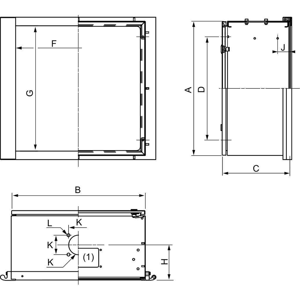 Mayer-DDS-HMI encl. PanelSeT S3CM. H400xW400xD200IP54 IK10, RAL7035.Rear door.-2