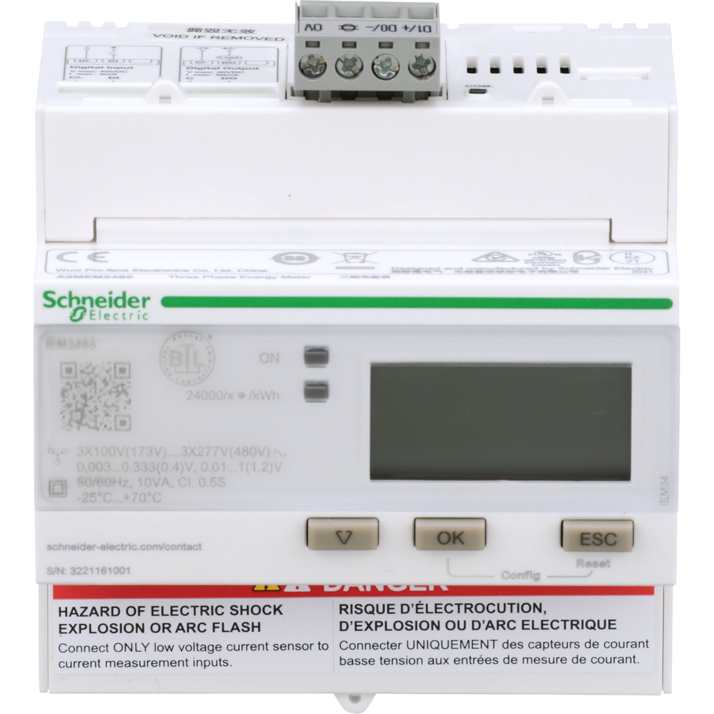Mayer-DDS-iEM3465 energy meter - BACnet - 1 DI - 1 DO - multi-tariff - LVCT-2