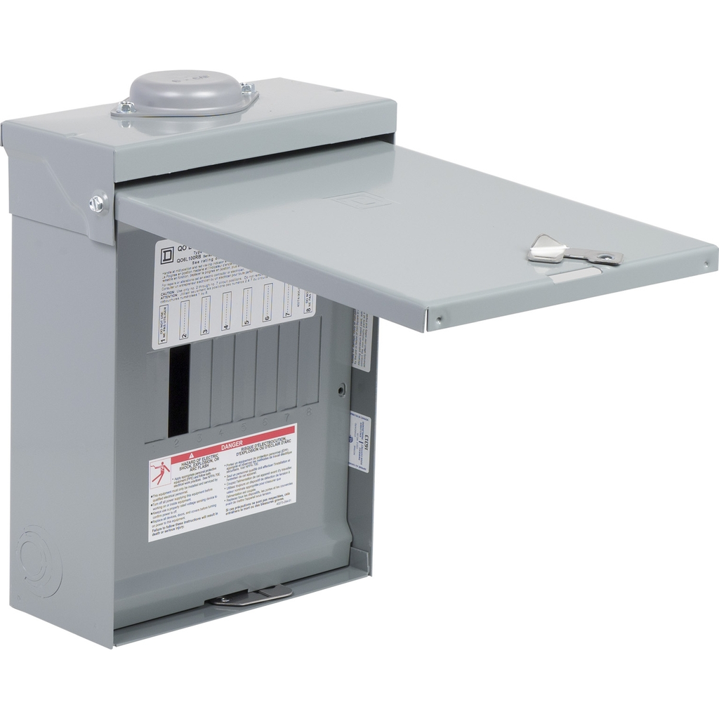Mayer-DDS-Load center, QO, 1 phase, 6 spaces, 6 circuits, 100A convertible main lugs, NEMA3R-1
