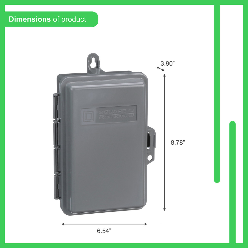 Mayer-DDS-Load center, QO, 1 phase, 2 spaces, 4 circuits, 60A fixed main lugs, NEMA3R, gnd bar, nonmetalic-2