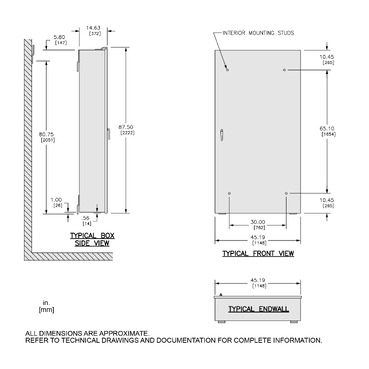 Mayer-DDS-Box, I-Line Panelboard, HCR-U, 44in W x 86in H x 14.50in D, Type 3R/12, w/trim-2