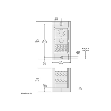 Mayer-DDS-Power distribution block, Linergy, 1 pole, 1 line, 8 load, 335A Cu, 270A Al, 600V-2