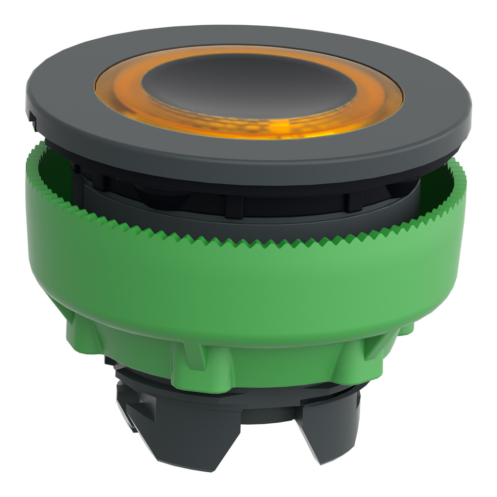 Mayer-DDS-Head for illuminated push button, Harmony XB5, plastic, orange flush mounted, 30mm, universal LED, illuminated ring-2