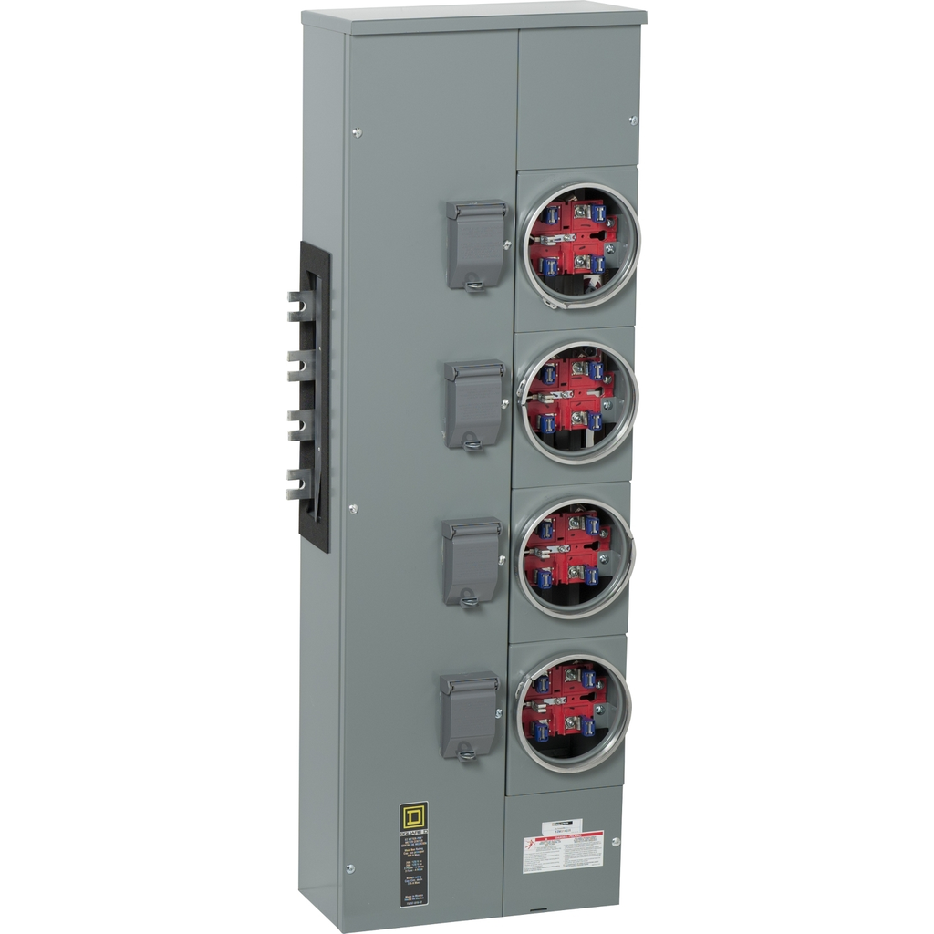 Mayer-DDS-Branch unit, EZ Meter-Pak, 225A, 4 x 5 jaw sockets, 208Y/120VAC, no bypass, ringed, 1200A Al/Cu busbar-1