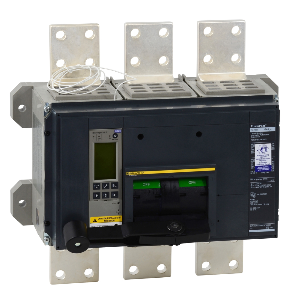 Mayer-DDS-Circuit breaker, PowerPacT R, 1600A, 3 pole, 600VAC, 18kA, busbar, Micrologic 6.0P, 80%, modbus-1