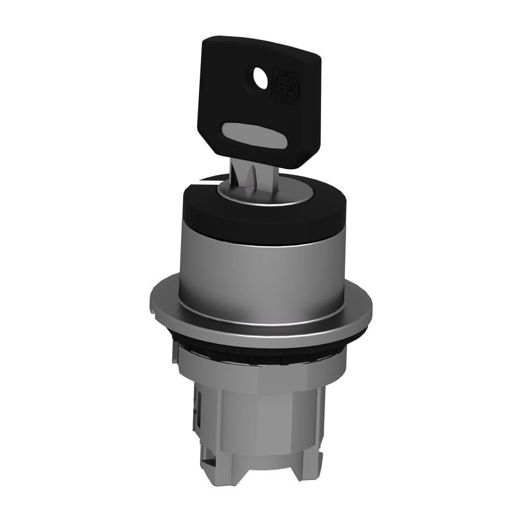 Mayer-DDS-Head for key selector switch, Harmony XB4, black key, flush, 30mm, 2 positions, left key withdrawal, key 455-2