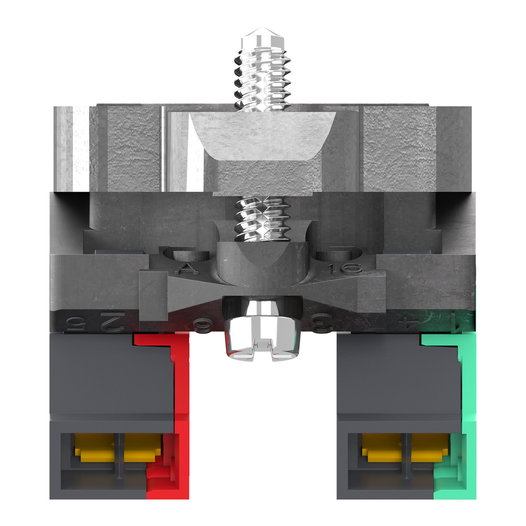 Mayer-DDS-Single contact block with body fixing collar, Harmony XB4, metal, 1 NO + 1 NC, compact push in terminals-2