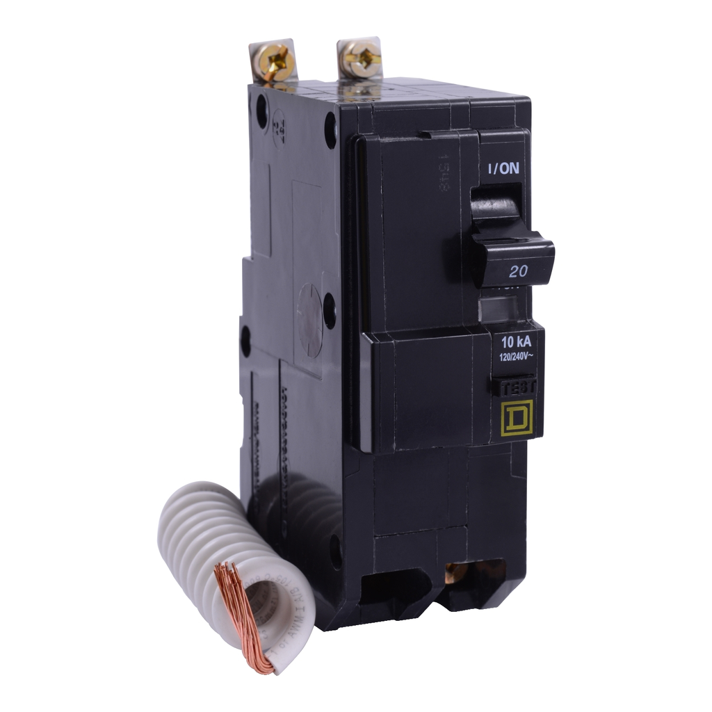 Mayer-DDS-Mini circuit breaker, QO, 20A, 2 pole, 120/240VAC, 10kA, bolt on, 30mA grd fault B [TAA]-2