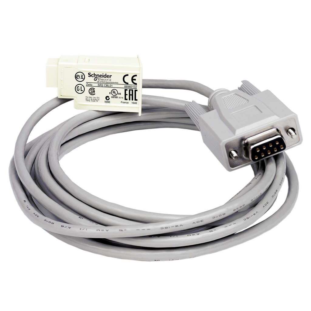 Mayer-DDS-connecting cable, Zelio Logic SR2 SR3, SUB-D, 9 pin, PC, for smart relay, 3m-1