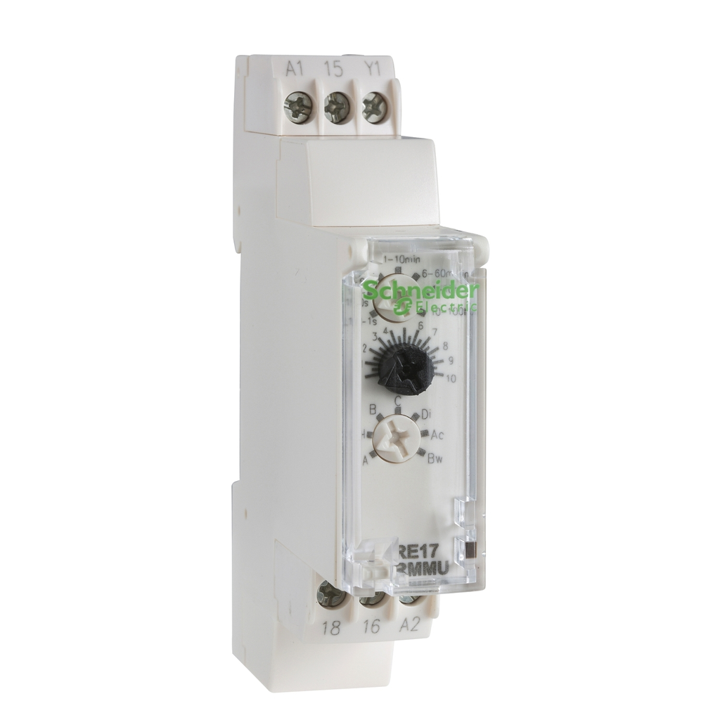 Mayer-DDS-multifunction relay, Harmony Timer Relays, 8A, 1CO, 0.1s..10 h, power on delay, symmetrical flashing, 24V DC or 24...240V AC DC-3