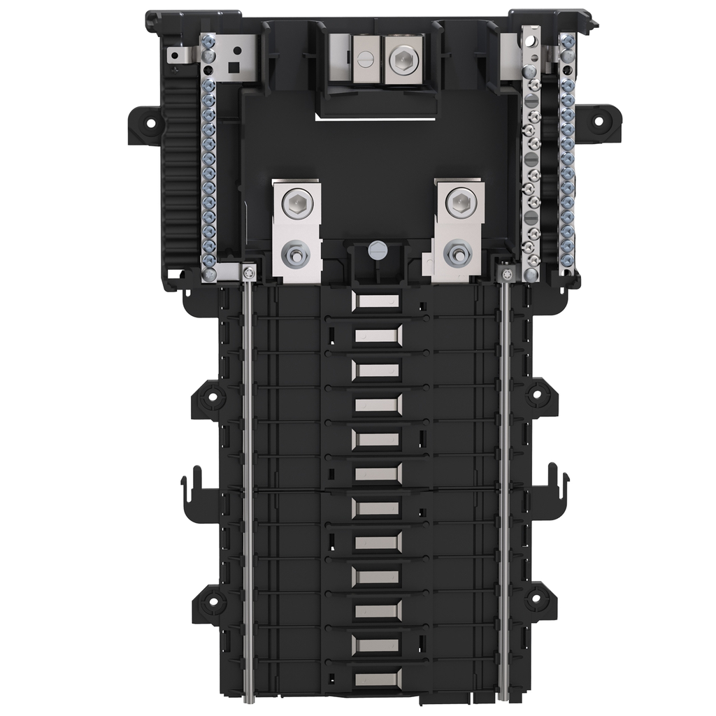 Mayer-DDS-Load center interior, QO, mounting base, 1 phase, 24 spaces, 200A main lugs, PoN, OEM, neutral busbar-2