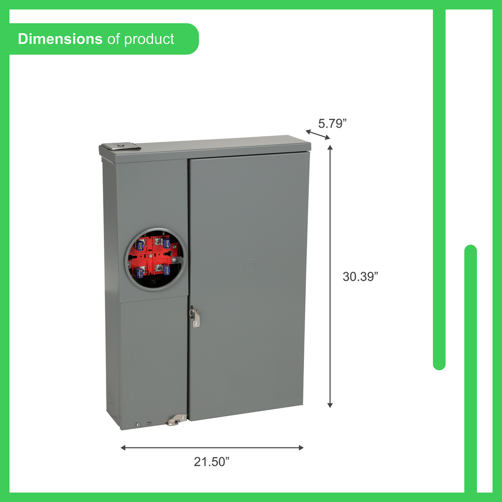 Mayer-DDS-All in one, Homeline, CSED, ringed socket, 200A, surface mount, 20 spaces, 40 circuits, 22kA SCCR, no bypass, solar ready-2