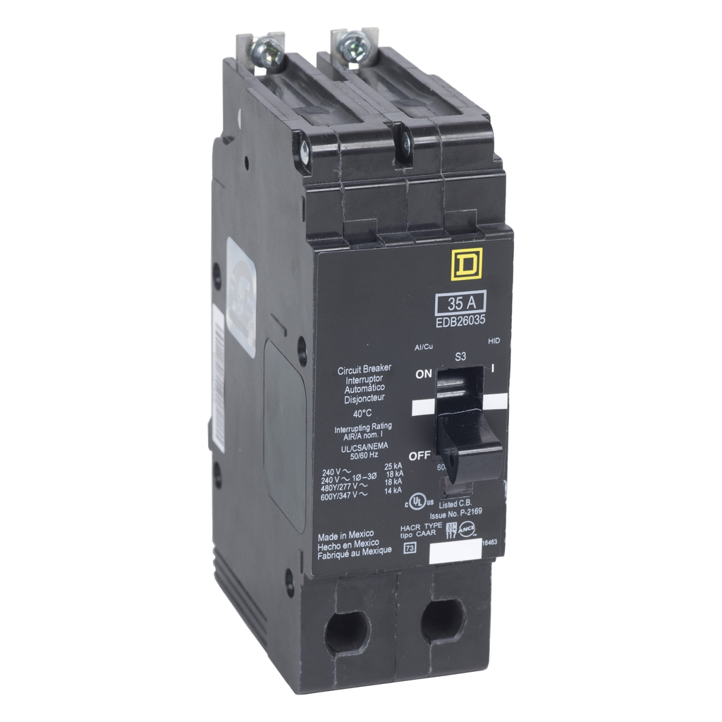 Mayer-DDS-Mini circuit breaker, E-Frame, 60A, 2 pole, 600Y/347VAC, 65kA max, bolt on [TAA]-1