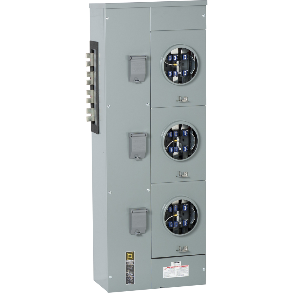 Mayer-DDS-Branch unit, EZ Meter-Pak, 225A, 3 x 7 jaw sockets, 208Y/120VAC, no bypass, ringless, 1200A Al/Cu busbar-2