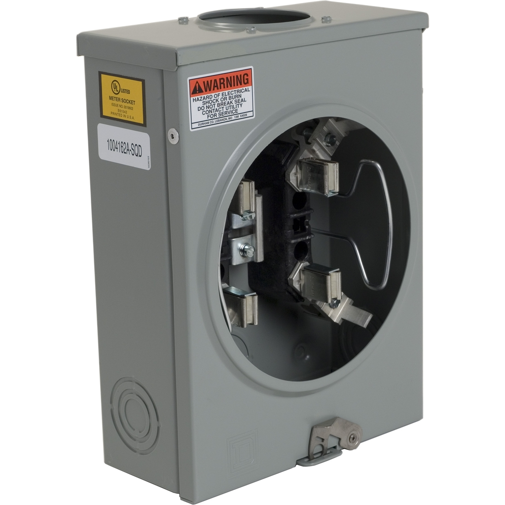 Mayer-DDS-Meter socket, ringless, 1 phase, 3 wire, 125A, 4 jaws, 600VAC max, Series A, no bypass, no jaw release-1