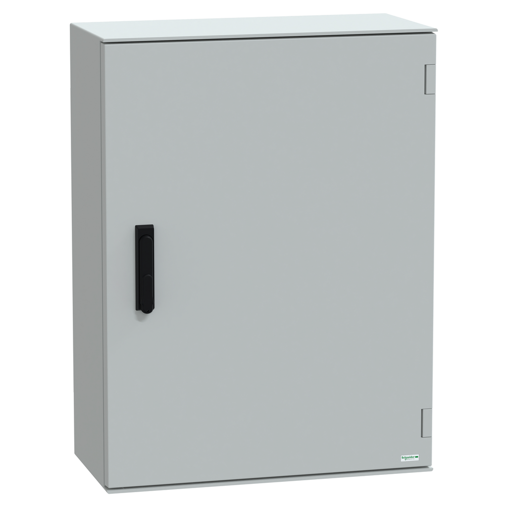 Mayer-DDS-Wall mounted polyester enclosure, PanelSeT PLM, plain door, with handle, 847x636x300mm, IP66, IK10, RAL 7035-1