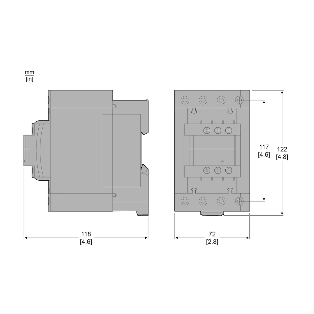 Mayer-DDS-IEC contactor, TeSys Deca, nonreversing, 80A resistive, 4 pole, 4 NO, 24/60VAC/VDDC coil, open style-2