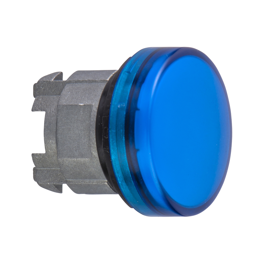 Mayer-DDS-Head for pilot light, Harmony XB4, blue Ø22 mm with grooved lens BA9s bulb-1