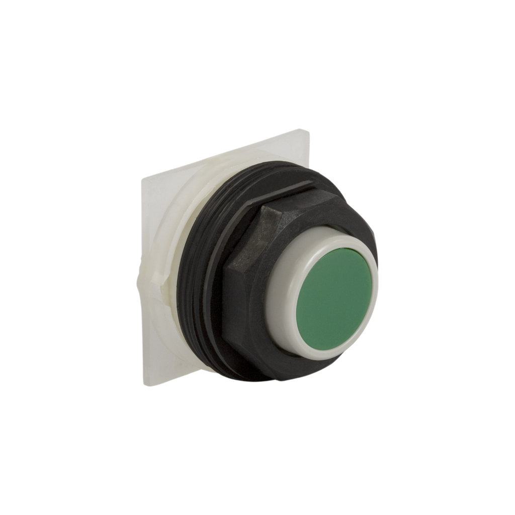 Mayer-DDS-Push-button head, Harmony 9001SK, plastic, projecting, green, 30mm, spring return-1
