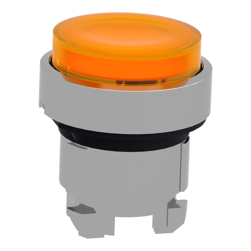 Mayer-DDS-Head for illuminated push button, Harmony XB4, metal, orange projecting, 22mm, push push, universal LED, unmarked-2