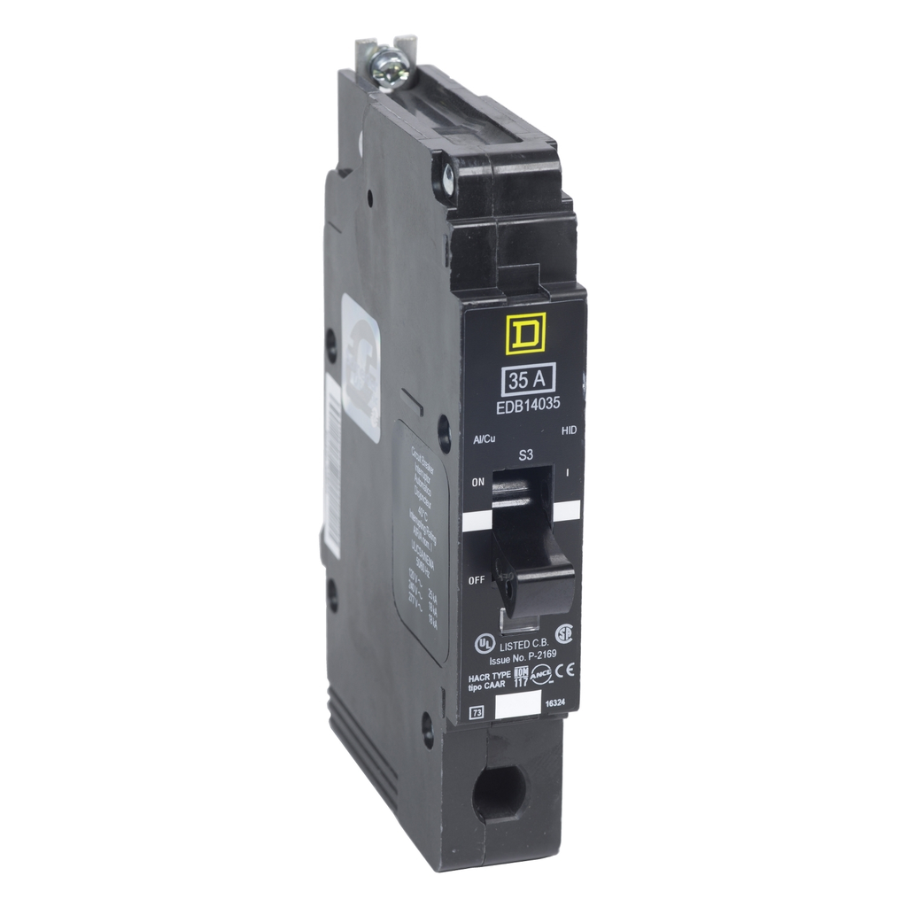 Mayer-DDS-Mini circuit breaker, E-Frame, 45A, 1 pole, 277VAC, 25kA max, bolt on [TAA]-1
