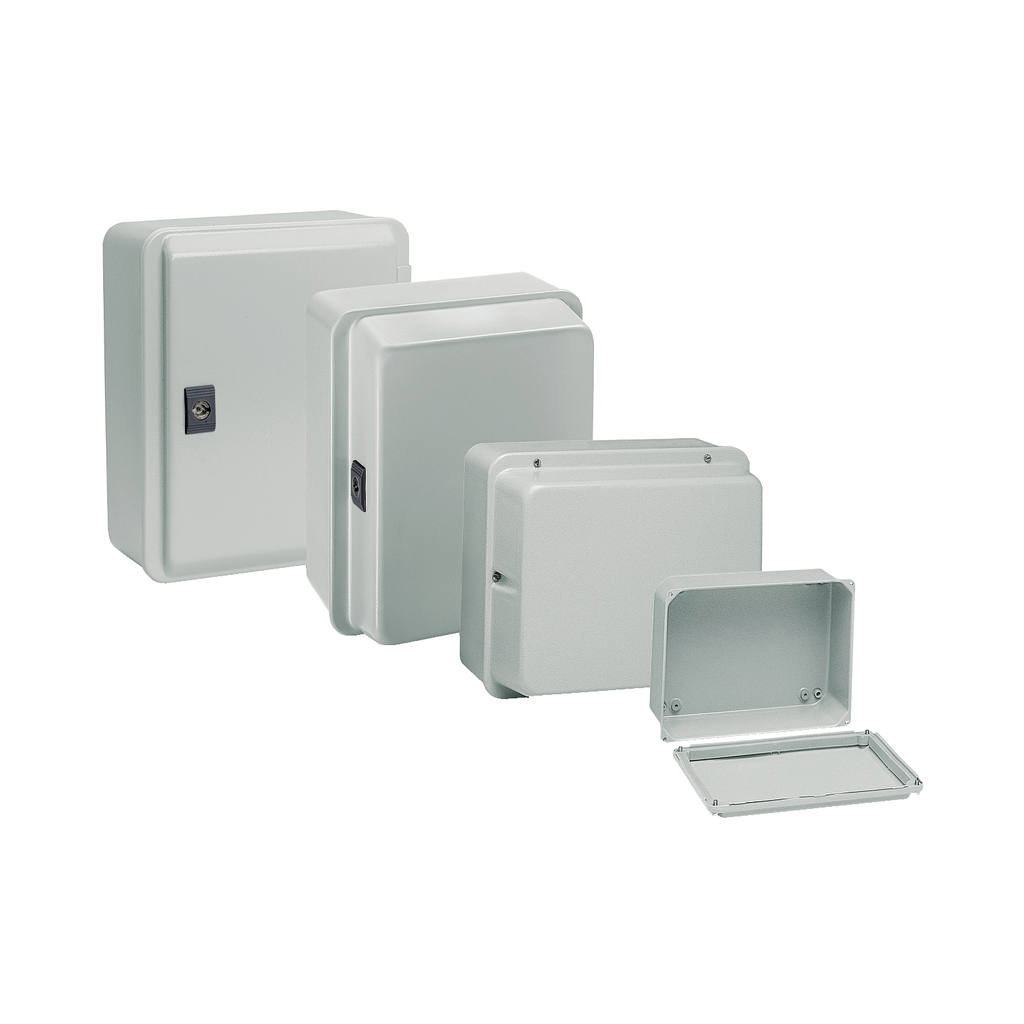 Mayer-DDS-Metal industrial box - low plain cover - H206xW156xD83 - IP55 - grey RAL 7035-2