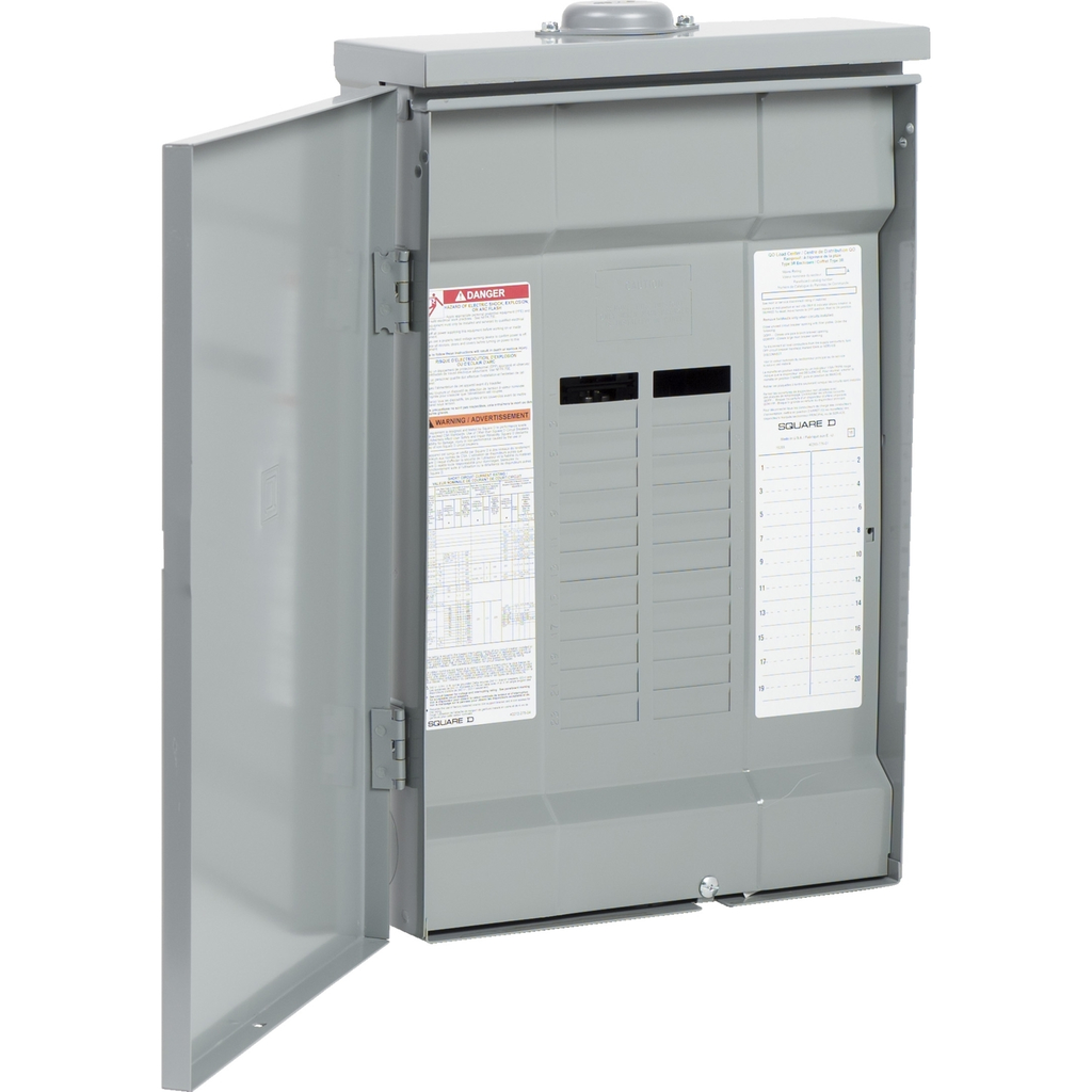 Mayer-DDS-Load center, QO, 3 phase, 20 spaces, 20 circuits, 125A convertible main lugs, NEMA3R, CSA-1