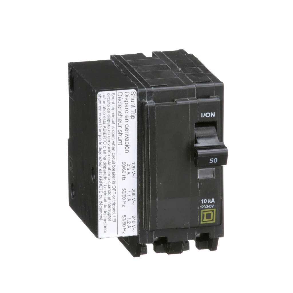 Mayer-DDS-Mini circuit breaker, QO, 50A, 2 pole, 120/240VAC, 10kA, plug in, AC shunt-2