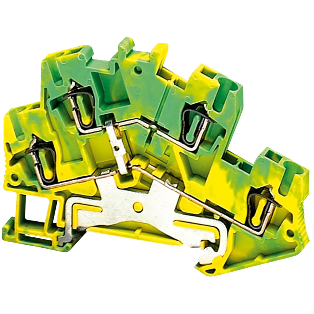 Mayer-DDS-Terminal block, Linergy TR, spring type, protective earth, 2 level, 4 points, 2.5mm², Green-yellow, set of 50-1