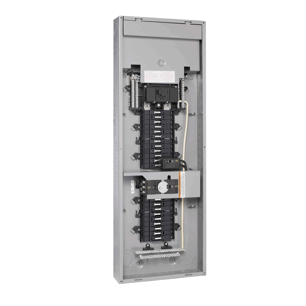Mayer-DDS-Generator panel, QO, 1 phase, 40 spaces, 80 circuits, 125A main breaker, PoN, NEMA1, cover with door, CSA-1