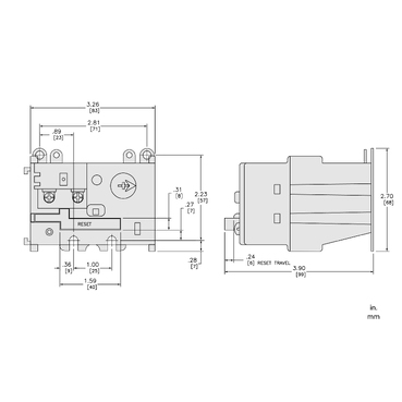 Mayer-DDS-Overload Relay, Motor Logic, solid state overload relay, NEMA Size 1, 3 pole, 9A to 27A, 600VAC, separate mount-2
