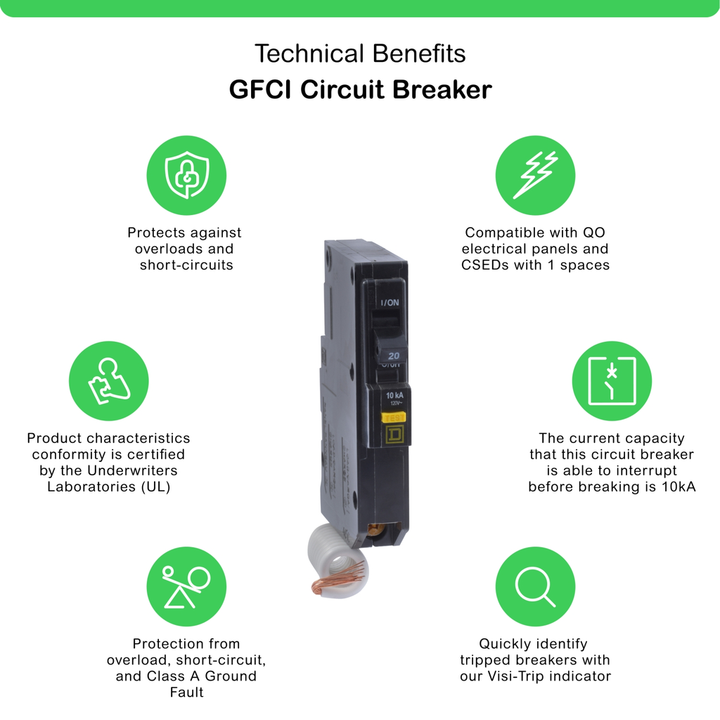 Mayer-DDS-Mini circuit breaker, QO, 20A, 1 pole, 120VAC, 10kA, plug in, 6mA grd fault A, pigtail [TAA]-2