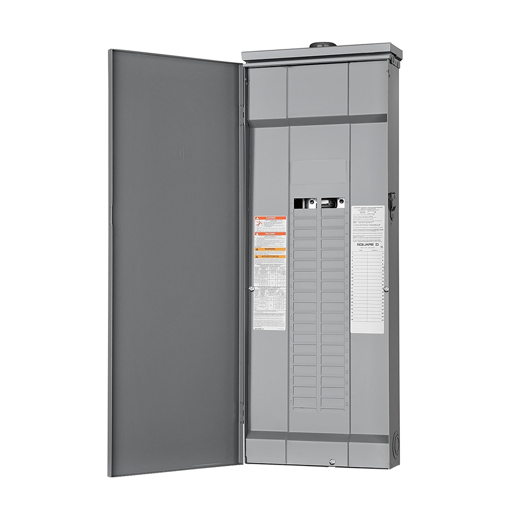 Mayer-DDS-Load center, Homeline, 1 phase, 40 spaces, 80 circuits, 225A convertible main lugs, PoN, NEMA3R-2