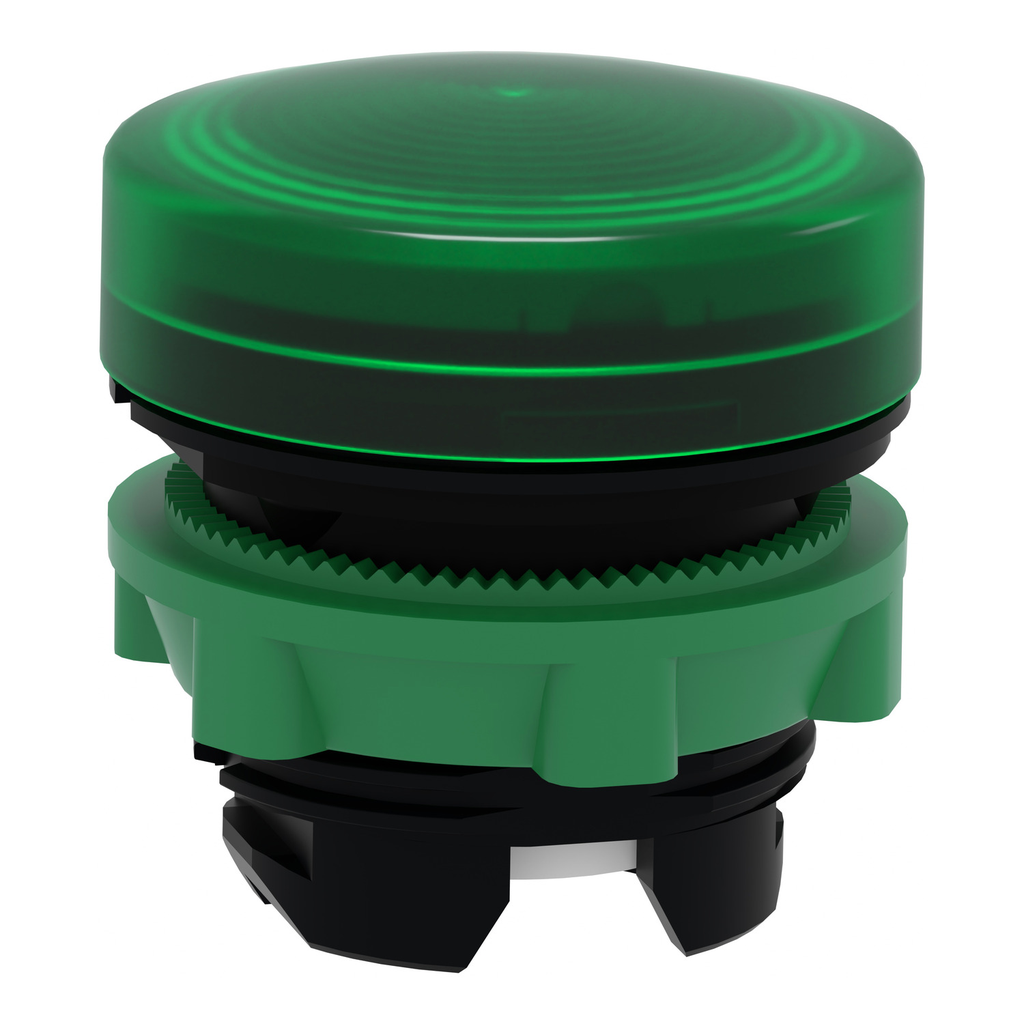 Mayer-DDS-Head for pilot light, Harmony XB5, plastic, green, 22mm, plain lens, BA9s base fitting-2