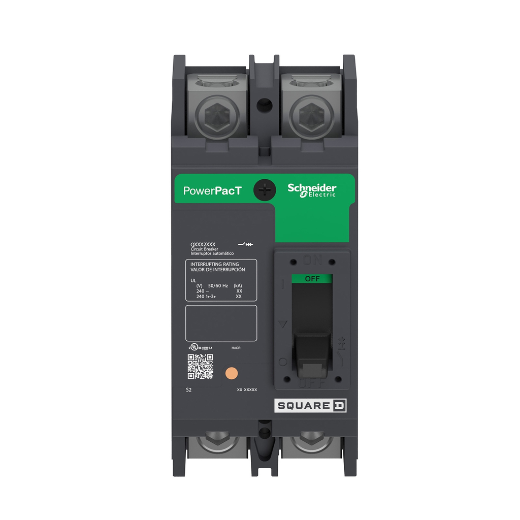 Mayer-DDS-Circuit breaker, PowerPacT Q, 90A, 2 pole, 240VAC, 10kA, lugs, thermal magnetic, 80%-2