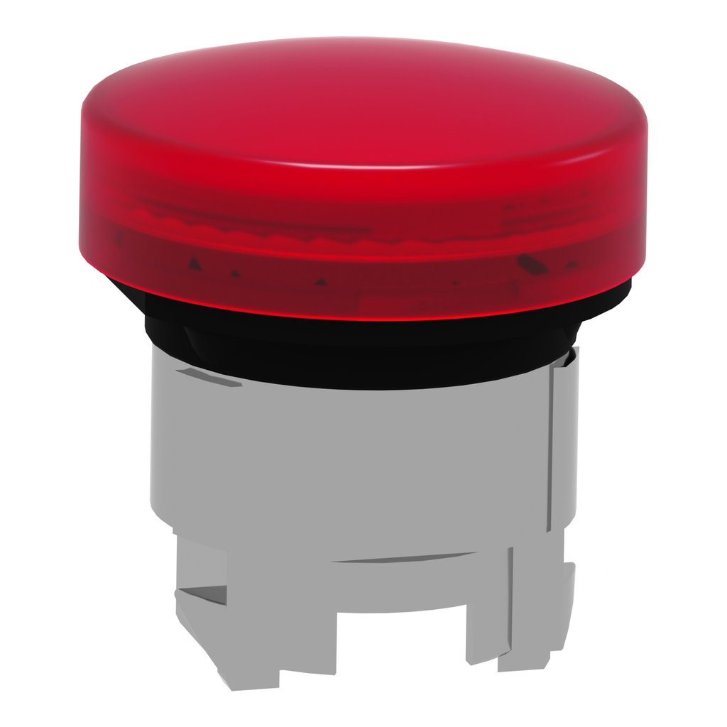 Mayer-DDS-Head for pilot light, Harmony XB4, metal, red, 22mm, universal LED, plain lens-2